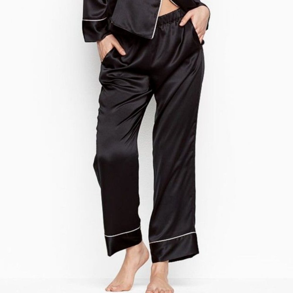 VICTORIA'S SECRET SATIN LOUNGE BLACK PAJAMA PANT